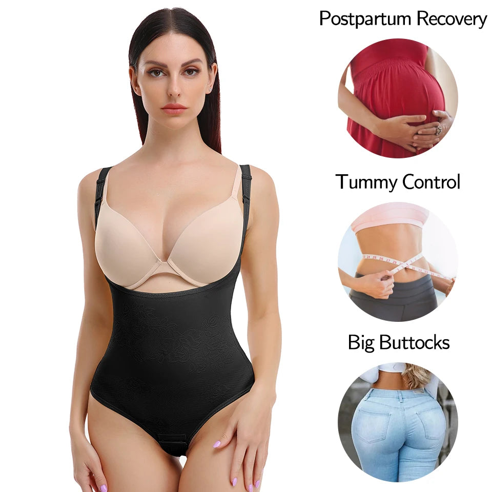 SexyStyle Women Shapewear Bodysuit Thong Panty Body Shaper Waist Trainer Corrective Underwear Tummy Control Shapewear Fajas Colombianas