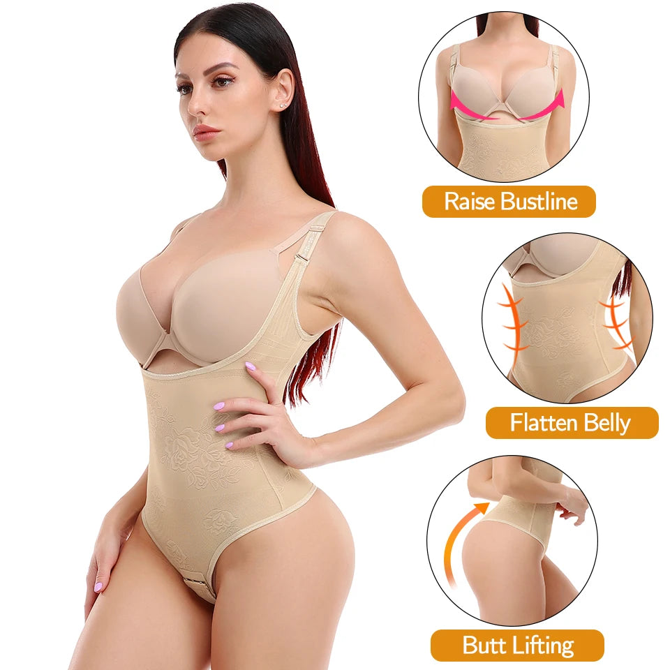 SexyStyle Women Shapewear Bodysuit Thong Panty Body Shaper Waist Trainer Corrective Underwear Tummy Control Shapewear Fajas Colombianas