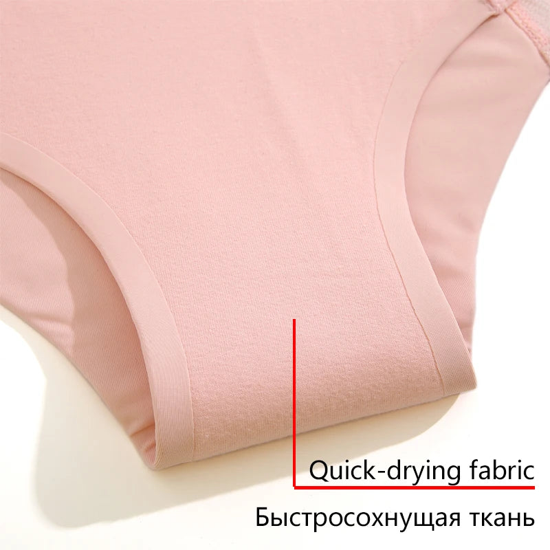 SexyStyle Menstrual Panties Heavy Flow Period Underwear For Women 4 Layer Leak Proof Lace Physiological Sanitary Brief Breathable Lingerie - MiroleekNeto