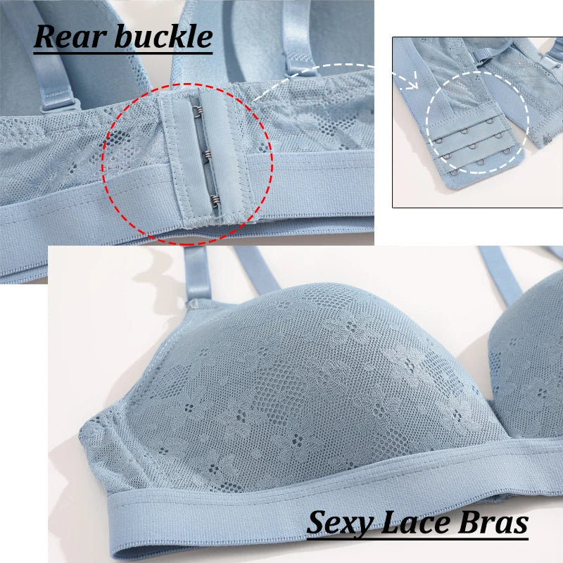 Sexystyle Floral Lace Bras For Women Sexy Plunge Comfort Underwear Female Adjustable Strap Bras Ladies Push Up Brassiere Wireless Bralette