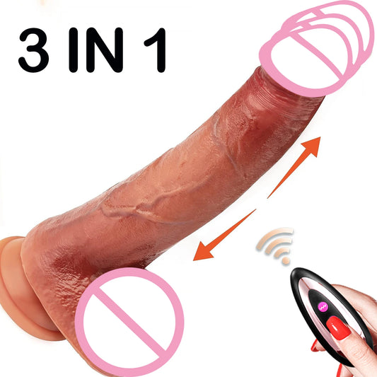 SexyStyle Vibrator Big Penis Telescopic Heating Silicone Female Dildos for G Spot Anal Stimulation Vibrators for Women - MiroleekNeto