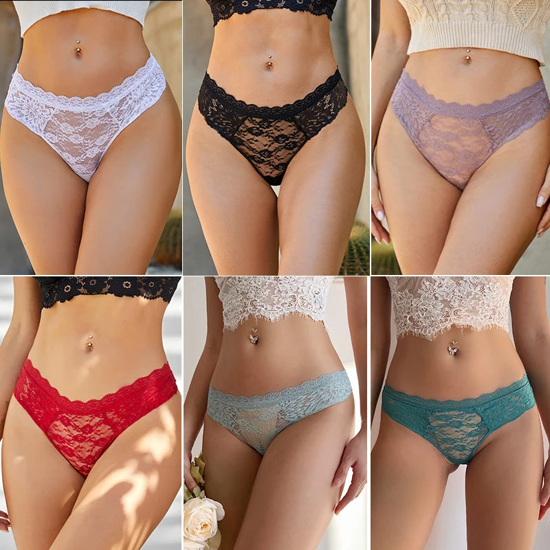 SexyStyle 3PCS/Set S-XL Women Cotton Panties G-string Sexy Woman's Underwear Girl Lace Lingerie Female Bikini Lady Thong Intimates - MiroleekNeto