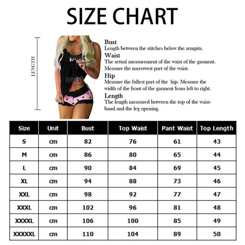 SexyStyle Sleepwear Set Women Lingerie Set Lace Underwear Cami Vest Shorts Sleeveless Camisole Shorts 5XL Nighties Pajamas - MiroleekNeto