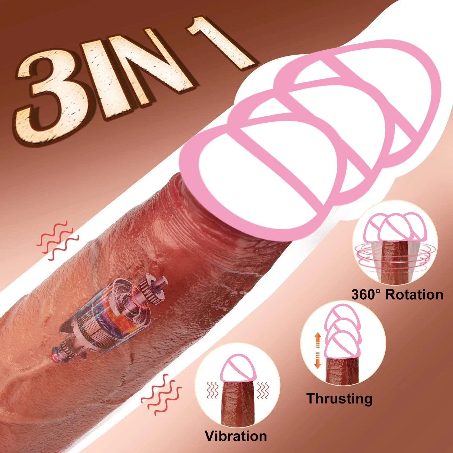 SexyStyle Vibrator Big Penis Telescopic Heating Silicone Female Dildos for G Spot Anal Stimulation Vibrators for Women - MiroleekNeto