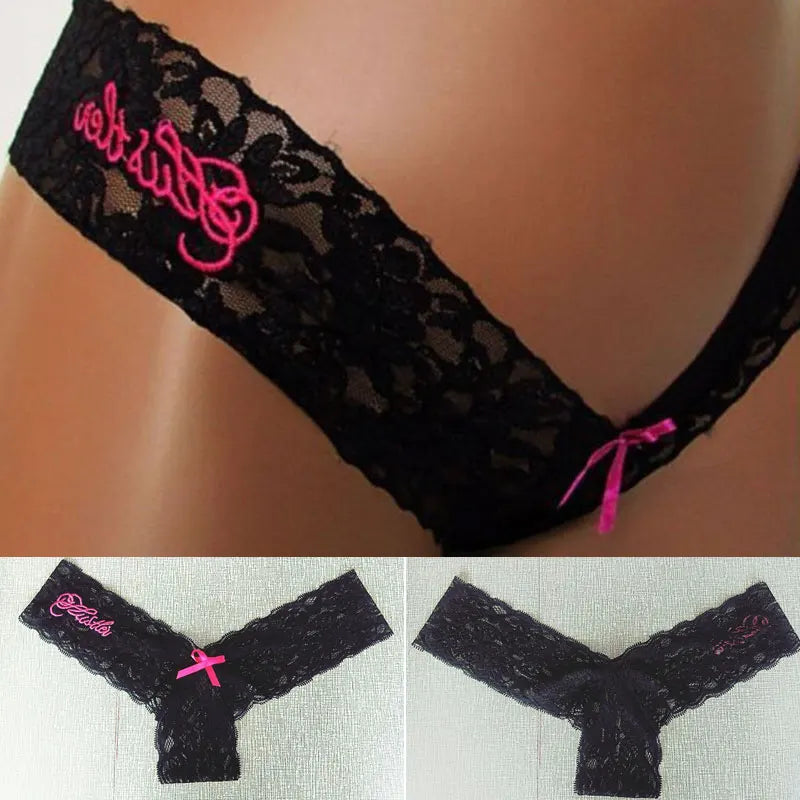 sexystyle Women's Sexy Panties Lingerie for Sex Lace Solid Color Ladies Panties Embroidery Sexy Underpants For Women T-back G-string Thong - MiroleekNeto