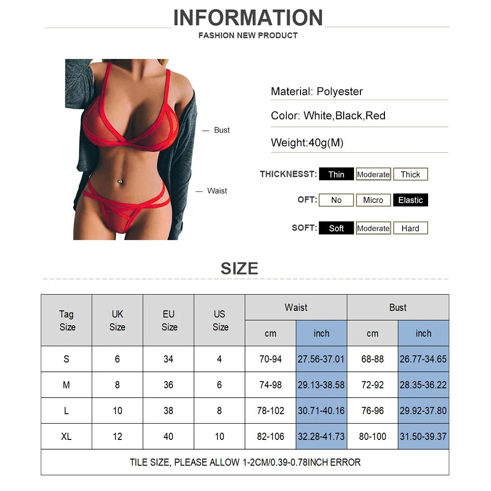 Sexystyle Women Sheer Lingeries Bra See Through Babydoll Thong Brief Underwear Panties Robe Sets Outfits Nightwear G-string Sleepwear - MiroleekNeto