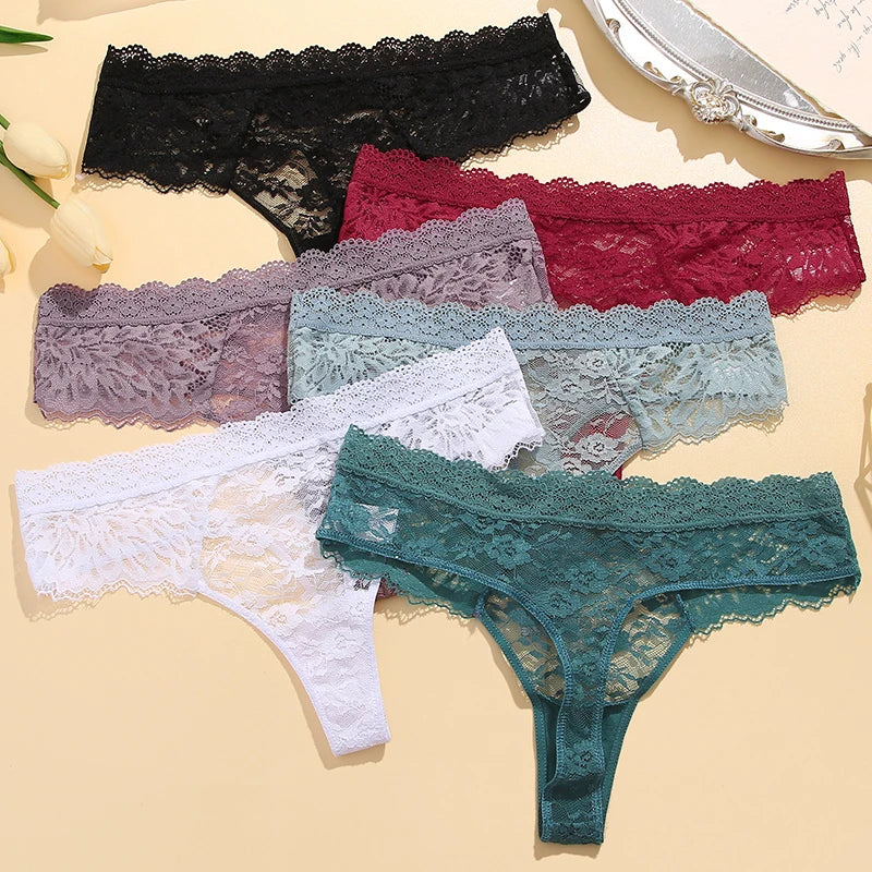 SexyStyle 3PCS/Set S-XL Women Cotton Panties G-string Sexy Woman's Underwear Girl Lace Lingerie Female Bikini Lady Thong Intimates - MiroleekNeto